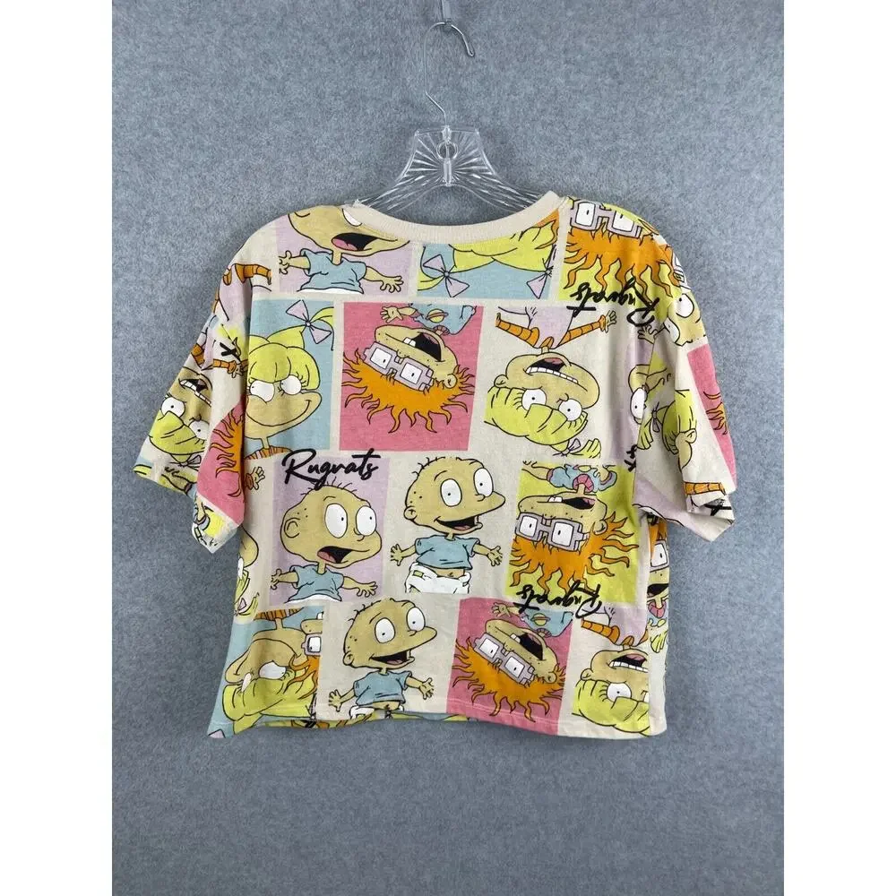 Love Tribe Nickelodeon Rugrats Shirt Youth XL Beige All Over Print‎ Short Sleeve